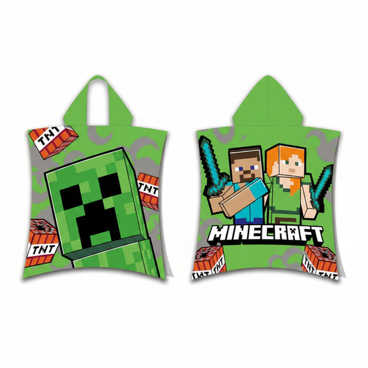 Minecraft TNT Badeponcho für Kinder aus Baumwolle – 50 × 115 cm