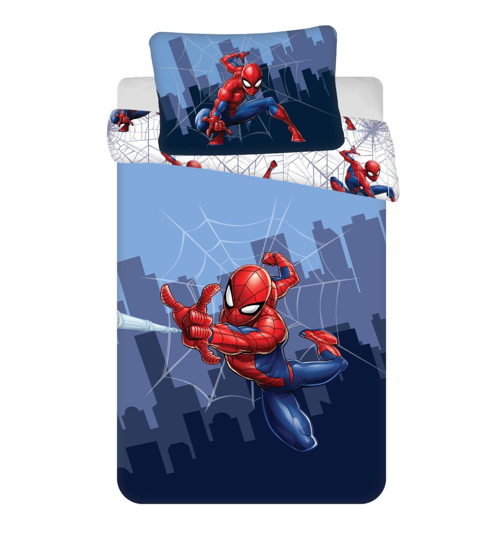 Spiderman City Swinger Kinder - Set Babybettwäsche-Set – 100 × 135 cm + 40 × 60 cm, Baumwolle