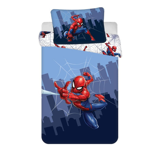 Spiderman City Swinger Kinder - Set Babybettwäsche-Set – 100 × 135 cm + 40 × 60 cm, Baumwolle