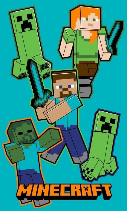 Minecraft Crawler Handtuch für Kinder aus Baumwolle – 30 × 50 cm