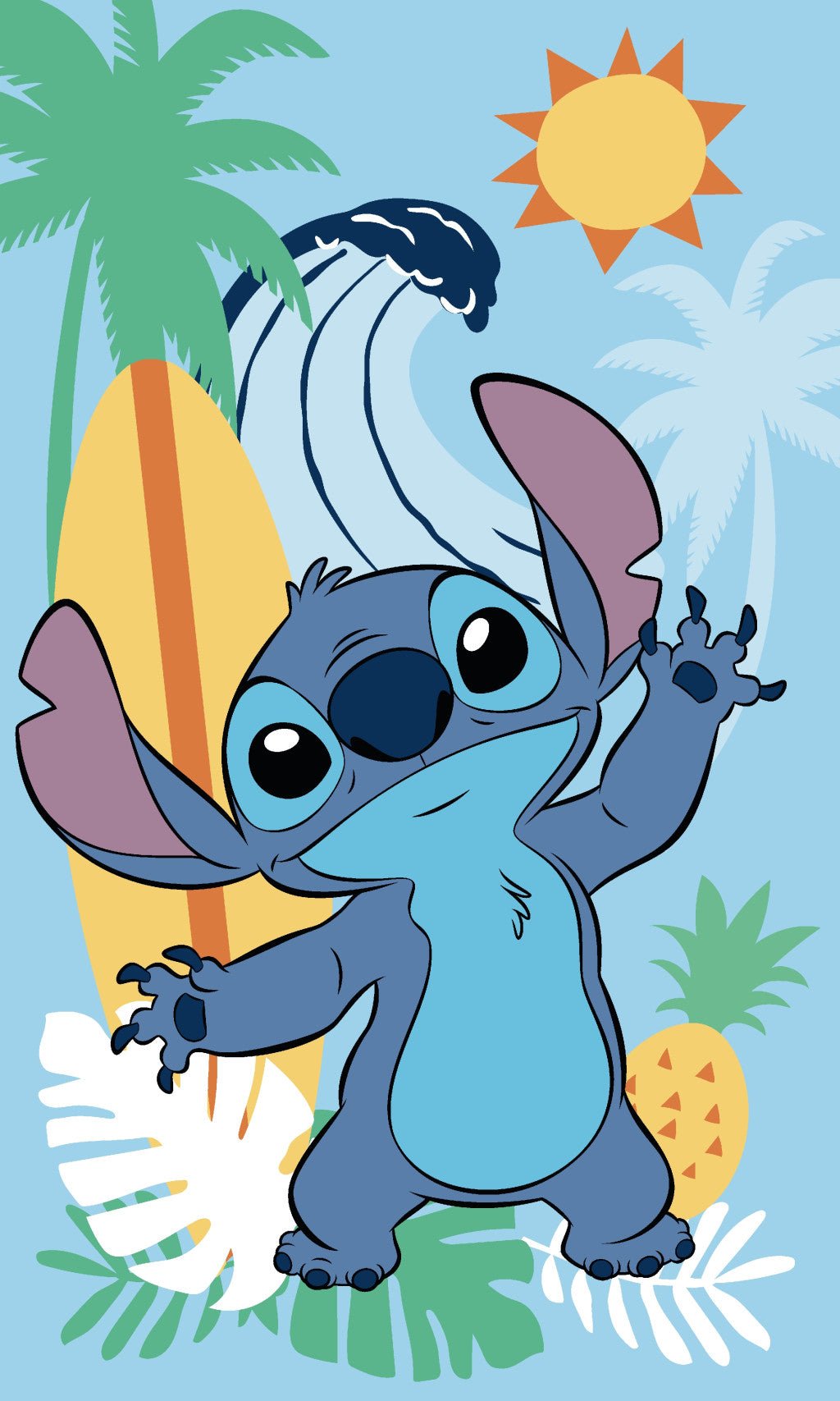 Disney Lilo und Stitch Ananas Gesichtstuch für Kinder aus Baumwolle – 30 × 50 cm