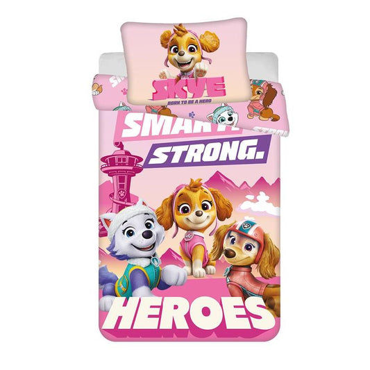 Parure de lit bébé Pat' Patrouille Smart Strong – 100 × 135 cm + 40 × 60 cm, Coton