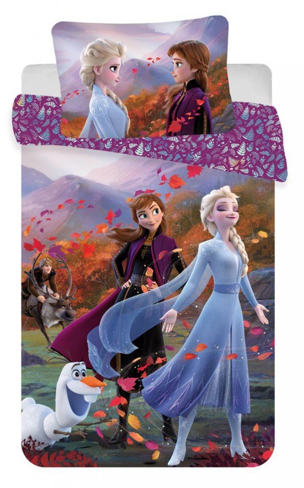 Disney Eiskönigin Mountains Kinderbettbezug Babybettwäsche-Set – 100 × 135 cm + 40 × 60 cm, Baumwolle