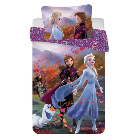 Disney Eiskönigin Mountains Kinderbettbezug Babybettwäsche-Set – 100 × 135 cm + 40 × 60 cm, Baumwolle