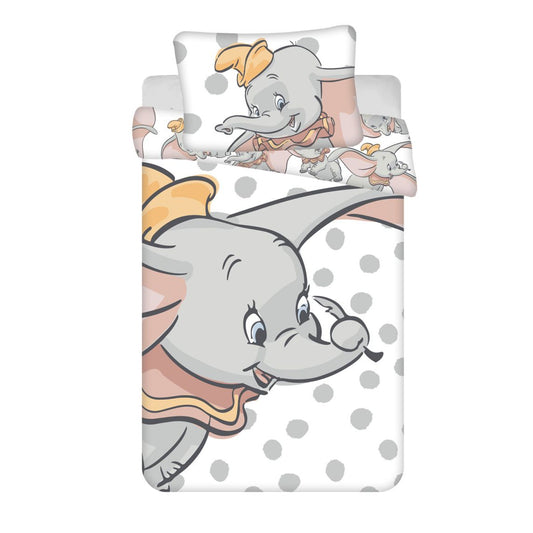 Disney Dumbo Dots Cot Bedding Set – 100 x 135 cm + 40 x 60 cm, Cotton