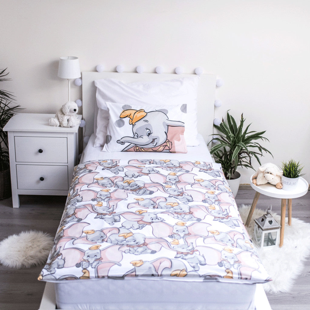 Disney Dumbo Dots Babybettwäsche-Set – 100 × 135 cm + 40 × 60 cm, Baumwolle