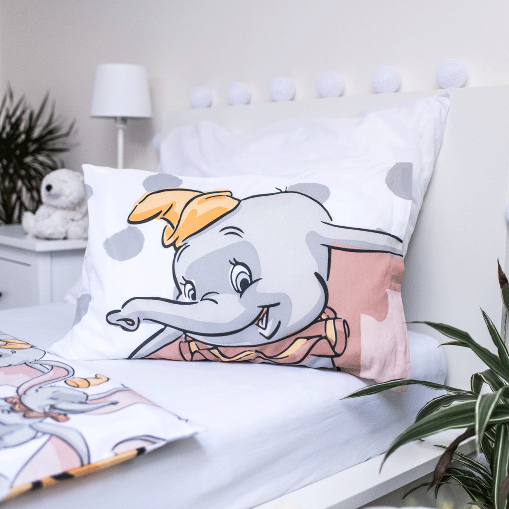Disney Dumbo Dots Babybettwäsche-Set – 100 × 135 cm + 40 × 60 cm, Baumwolle
