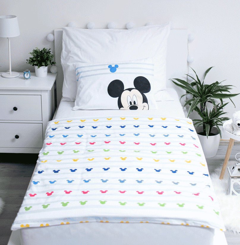 Disney Mickey Colors Babybettwäsche-Set – 100 × 135 cm + 40 × 60 cm, Baumwolle