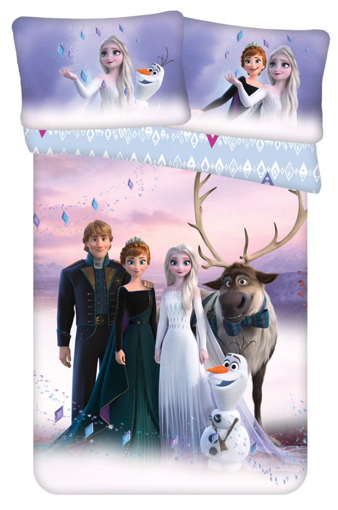 Disney Eiskönigin Winter Wonderland Kinder Bettbezug Babybettwäsche-Set – 100 × 135 cm + 40 × 60 cm, Baumwolle