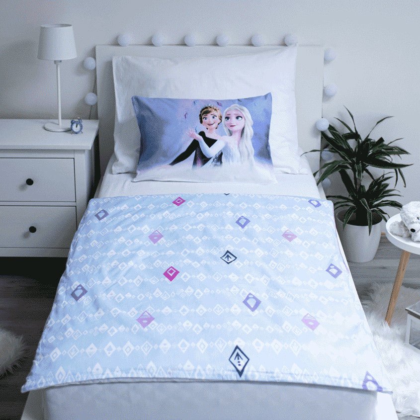 Disney Eiskönigin Winter Wonderland Kinder Bettbezug Babybettwäsche-Set – 100 × 135 cm + 40 × 60 cm, Baumwolle