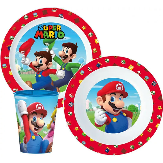 Super Mario Mushroom Kingdom Kinder Geschirrset – 3-teiliges Essgeschirr Set für Kinder