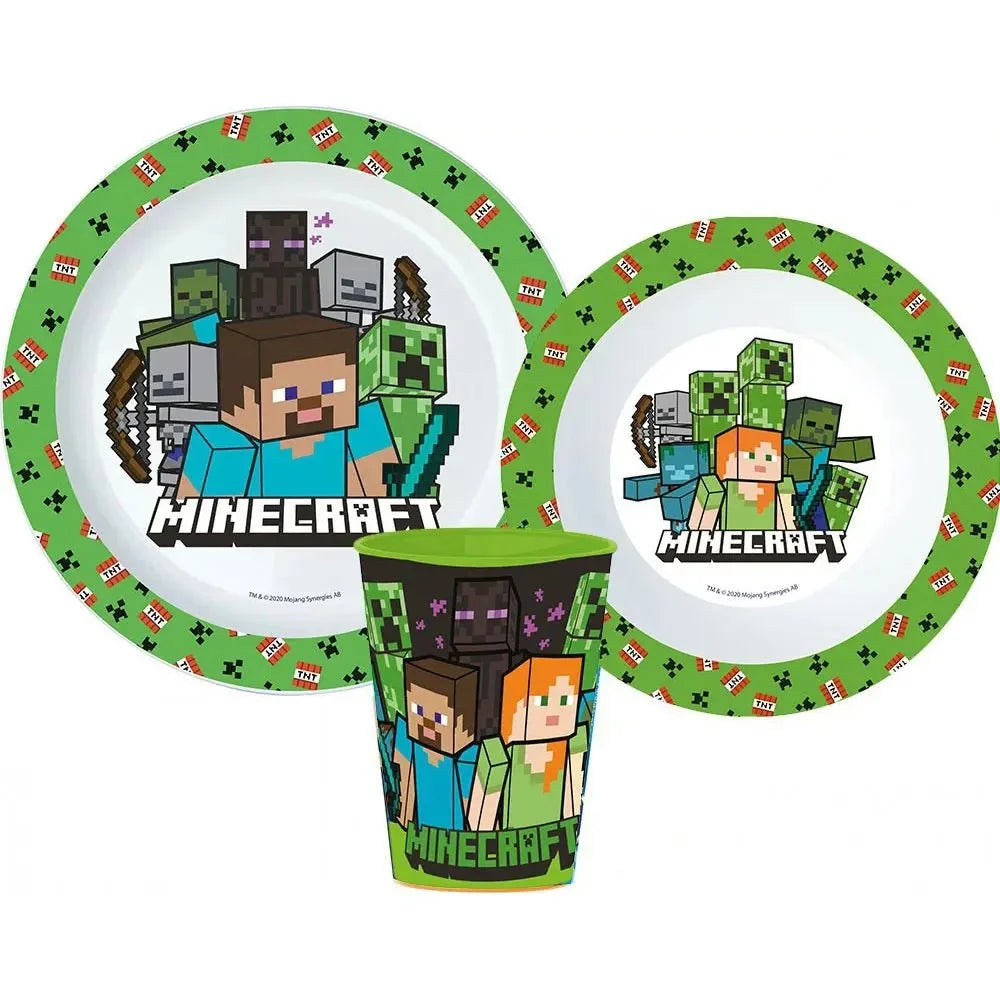 Minecraft Creeper Frühstücks-Bundle – 3-teiliges Kindergeschirr