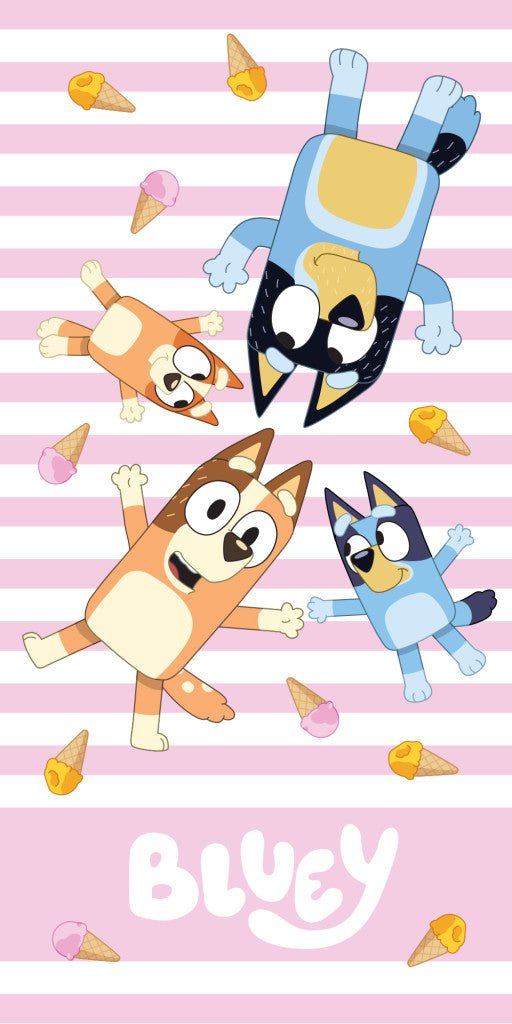Bluey Ice Cream , (Fast Dry) Badetuch für Kinder aus Polyester – 70 × 140 cm