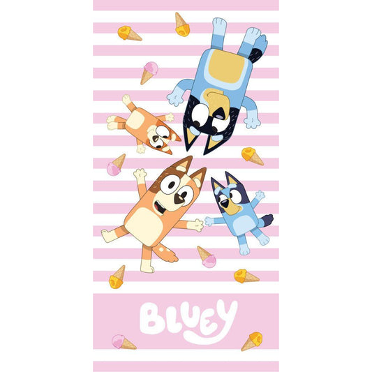 Bluey Ice Cream , (Fast Dry) Badetuch für Kinder aus Polyester – 70 × 140 cm