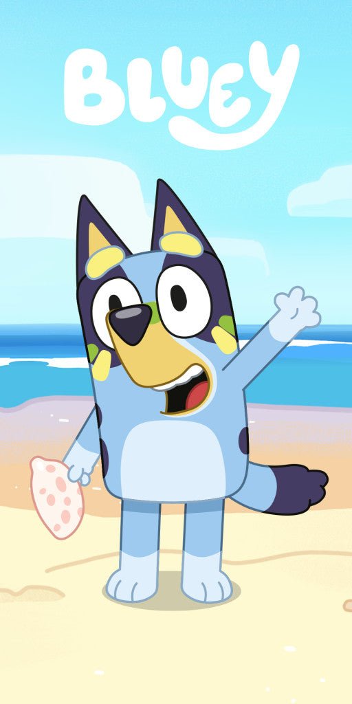 Bluey Seaside Play Badehandtuch, ( ) Badetuch für Kinder aus Polyester – 70 × 140 cm