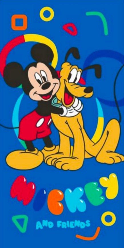 Disney Mickey Pluto Joy , ( ) Badetuch für Kinder aus Polyester – 70 × 140 cm