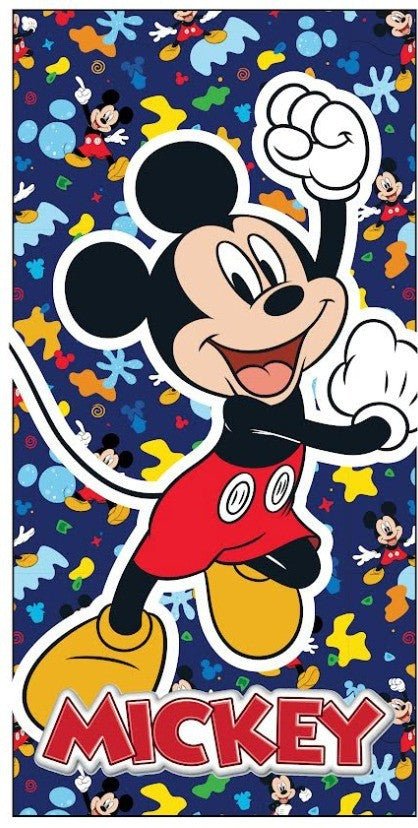 Disney Mickey Color Party Badehandtuch, (Fast Dry) Badetuch für Kinder aus Polyester – 70 × 140 cm