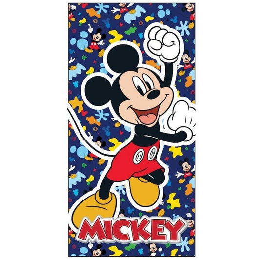 Disney Mickey Color Party Badehandtuch, (Fast Dry) Badetuch für Kinder aus Polyester – 70 × 140 cm