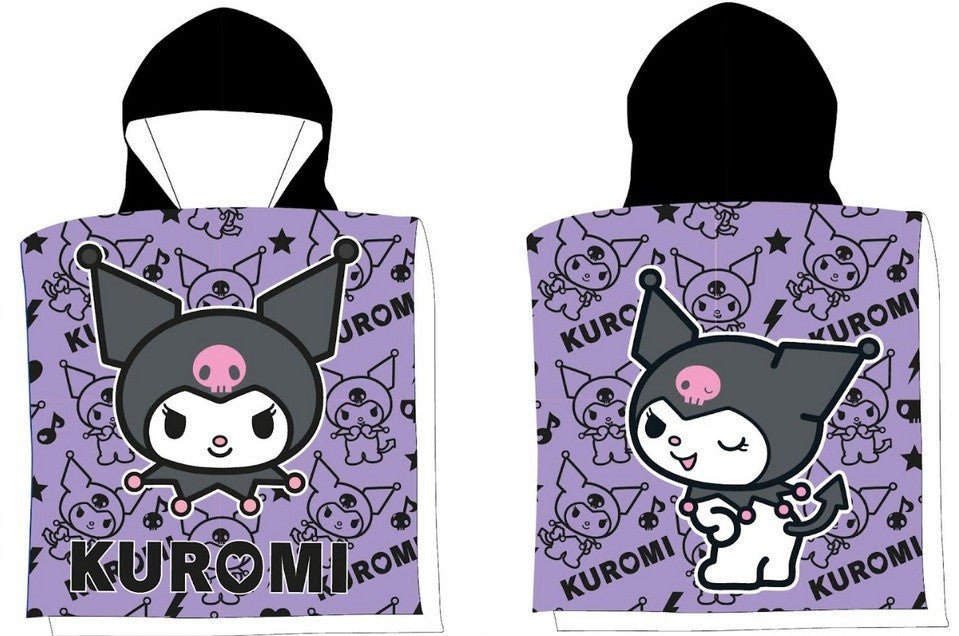 Hello Kitty Kuromi Chaos - (Fast Dry) Badeponcho für Kinder aus Polyester – 50 × 100 cm