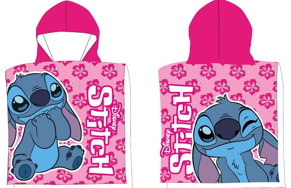 Disney Lilo und Stitch Pink Wink ( ) Badeponcho für Kinder aus Polyester – 50 × 100 cm
