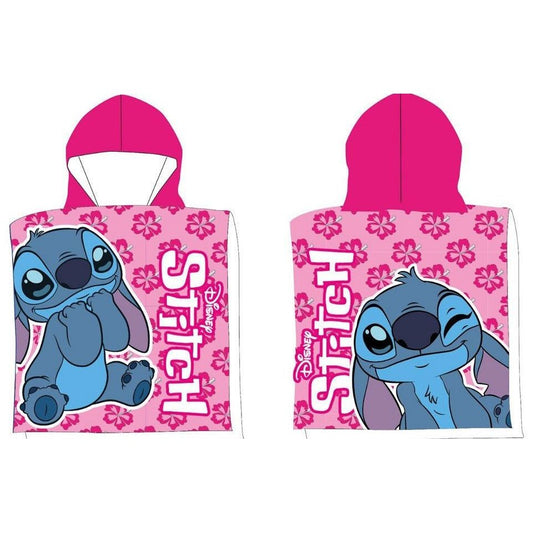 Disney Lilo und Stitch Pink Wink ( ) Badeponcho für Kinder aus Polyester – 50 × 100 cm