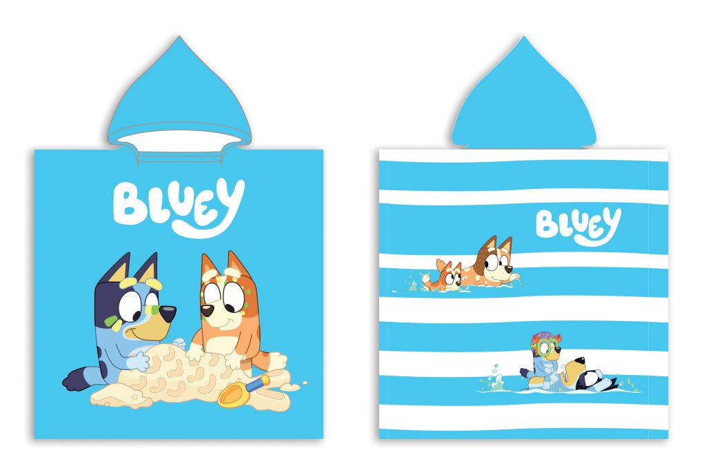 Bluey Sandy Fun ( ) Badeponcho für Kinder aus Polyester – 50 × 100 cm