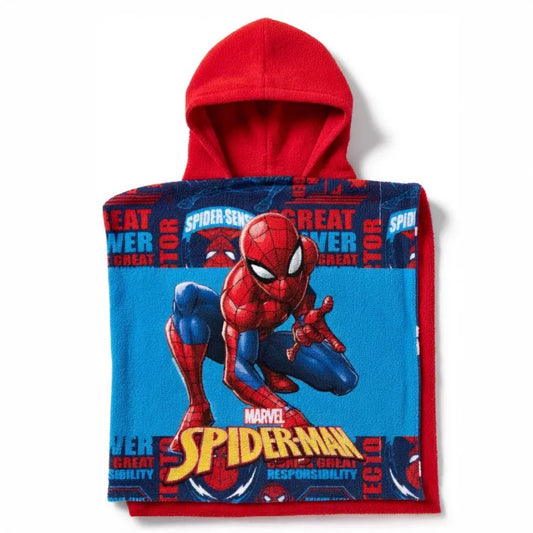 Marvel Spiderman Spider-Sense Strandponcho – Schnelltrocknender Kinder Badeponcho 50x100 cm