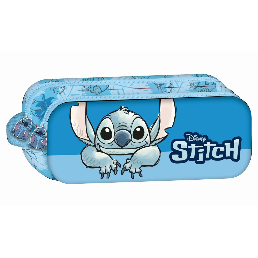 Trousse Disney Lilo et Stitch Smile à 2 compartiments pour enfants – 23 x 10 x 6 cm