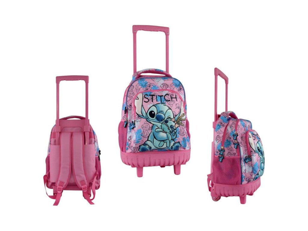 Disney Lilo und Stitch Doll Premium Roll-Rucksack, Tasche 44 cm Schultasche mit Rollen für Kinder – 44 × 33 × 22 cm