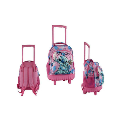 Disney Lilo und Stitch Doll Premium Roll-Rucksack, Tasche 44 cm Schultasche mit Rollen für Kinder – 44 × 33 × 22 cm