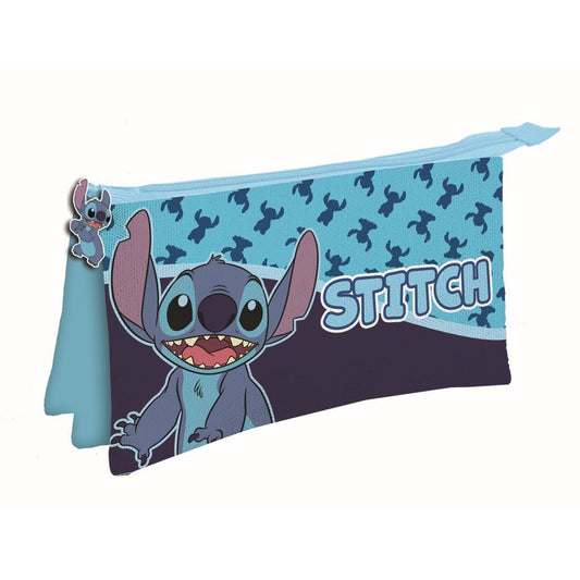 Disney Lilo and Stitch Abstract Triple Pencil Case for Kids – 22 x 14 cm