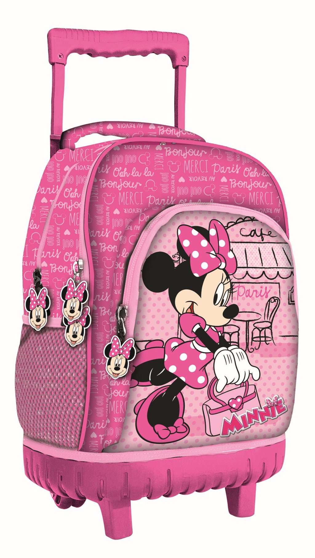 Disney Minnie Paris premium rollender , Tasche 44 cm Schultasche mit Rollen für Kinder – 44 × 33 × 22 cm