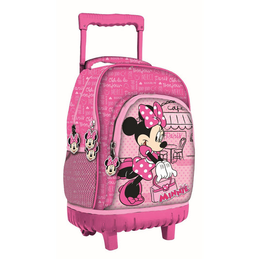 Disney Minnie Paris premium rollender , Tasche 44 cm Schultasche mit Rollen für Kinder – 44 × 33 × 22 cm