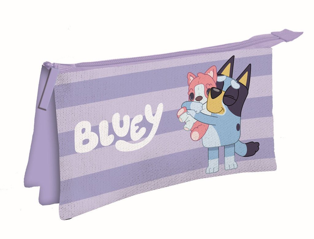 Bluey Puppy 3-fächiges Federmäppchen für Kinder – 22 x 14 cm
