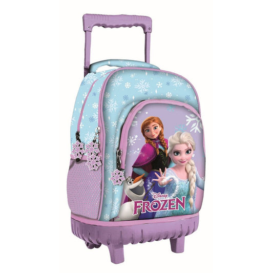 Disney Eiskönigin Winter Magic Premium Rollschulranzen, Tasche 44 cm Schultasche mit Rollen für Kinder – 44 × 33 × 22 cm