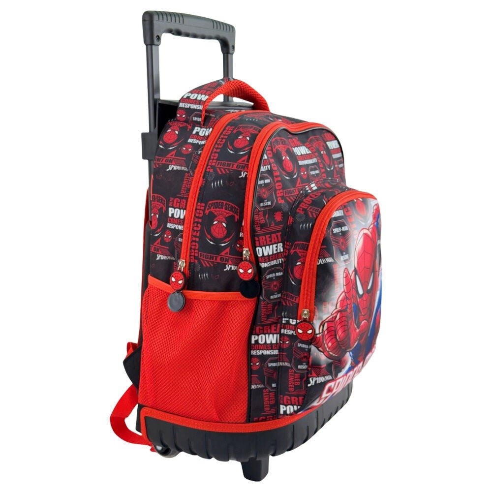 Spiderman Fight On Premium Roll- , Tasche 44 cm Schultasche mit Rollen für Kinder – 44 × 33 × 22 cm
