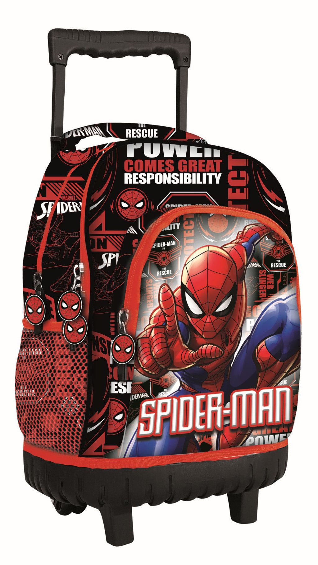 Spiderman Fight On Premium Roll- , Tasche 44 cm Schultasche mit Rollen für Kinder – 44 × 33 × 22 cm