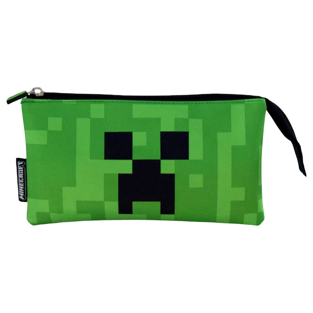 Minecraft Face 3-fach Federmäppchen für Kinder – 22 x 14 cm