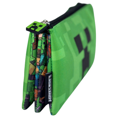 Minecraft Face 3-fach Federmäppchen für Kinder – 22 x 14 cm