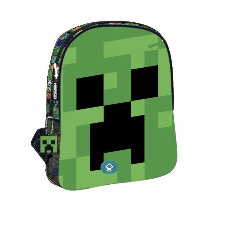Minecraft Face Kindergartenrucksack für Kinder – 30 x 24 x 8 cm