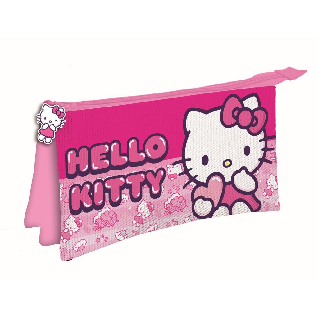 Trousse 3 compartiments Hello Kitty Licorne pour enfants – 22 x 14 cm