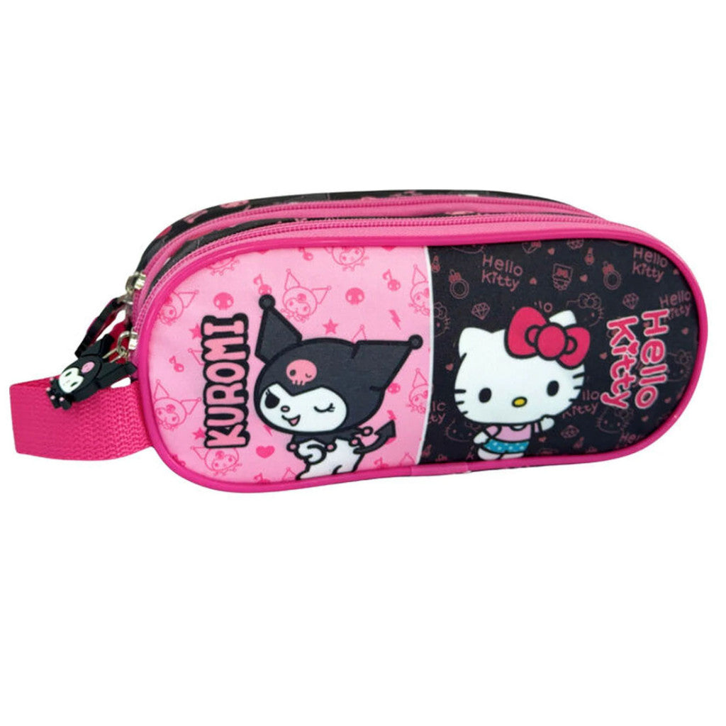 Trousse pour enfants Hello Kitty & Kuromi à 2 compartiments – 23 x 10 x 6 cm