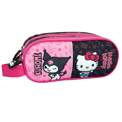 Trousse pour enfants Hello Kitty & Kuromi à 2 compartiments – 23 x 10 x 6 cm