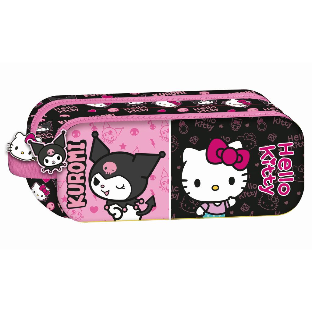 Trousse pour enfants Hello Kitty & Kuromi à 2 compartiments – 23 x 10 x 6 cm