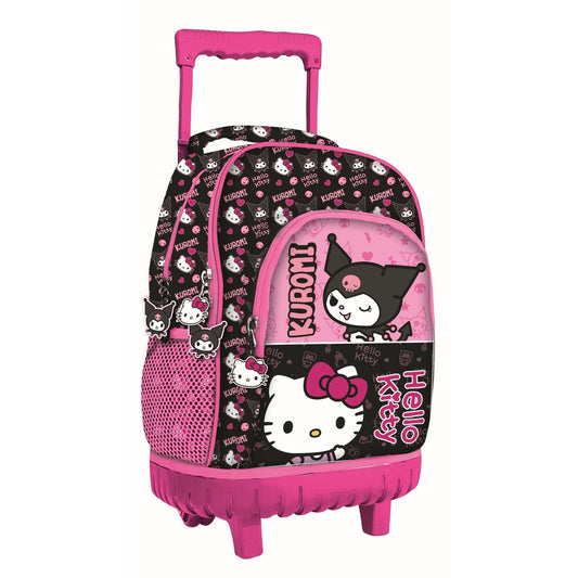 Hello Kitty & Kuromi Premium Roll- , Tasche 44 cm Schultasche mit Rollen für Kinder – 44 × 33 × 22 cm