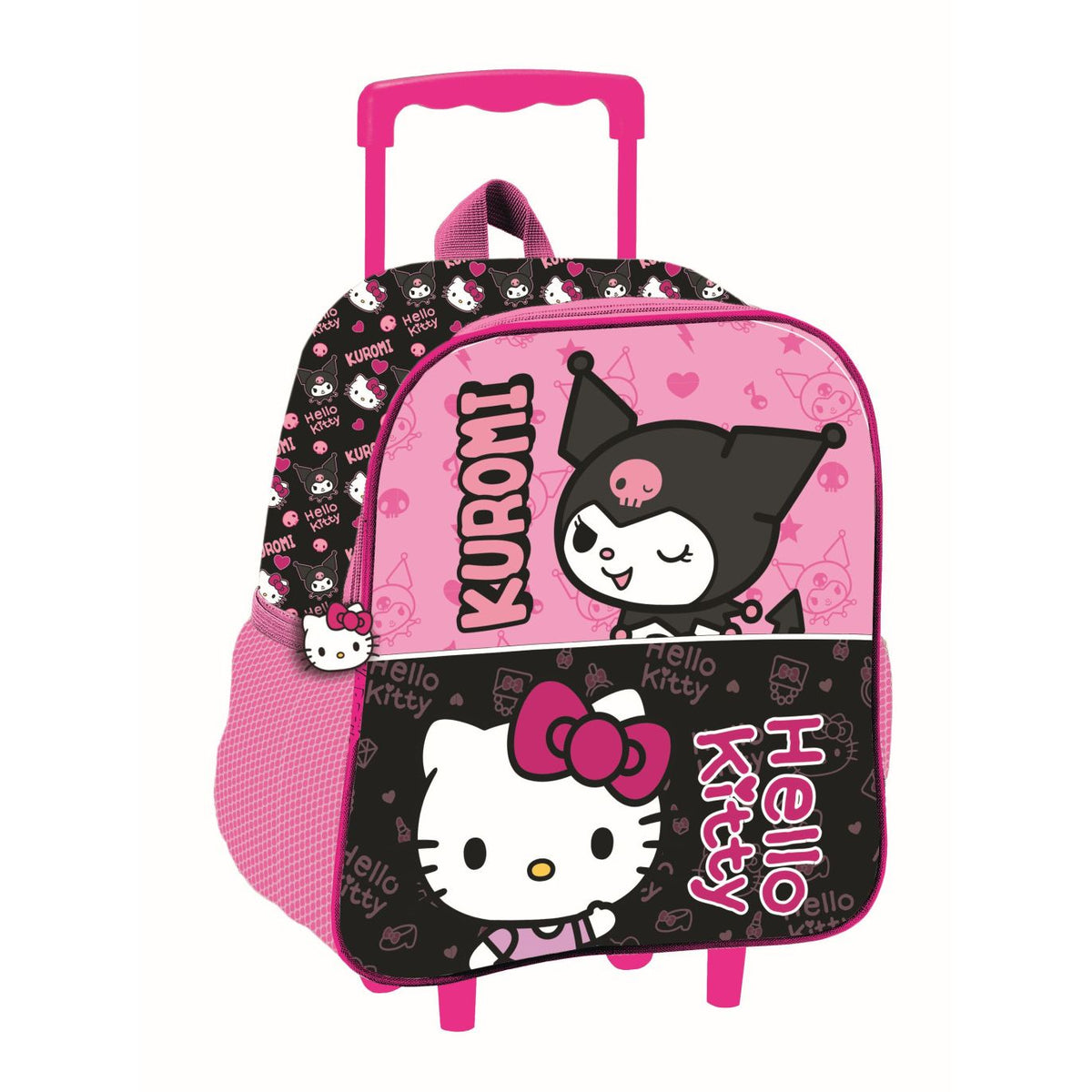 Hello Kitty & Kuromi à roulettes - pour la maternelle Sac à dos de maternelle pour enfants - 32 x 26 x 11 cm