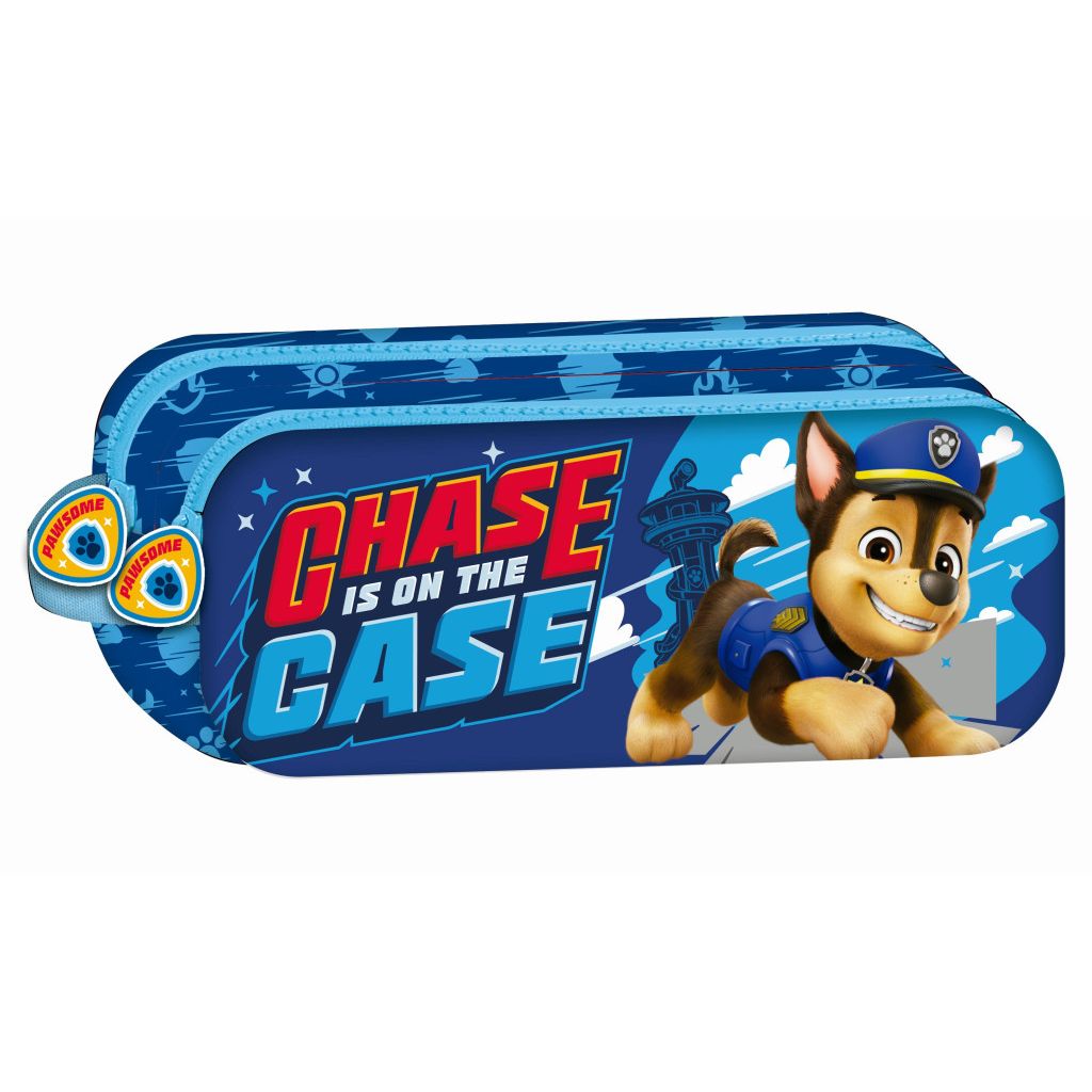 Paw Patrol Chase is on the Case mit 2 Fächern Federmäppchen für Kinder – 23 x 10 x 6 cm