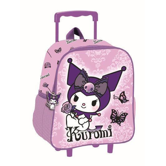 Hello Kitty Kuromi Purple Rolling Kindergarten Backpack for Children - 32 x 26 x 11 cm