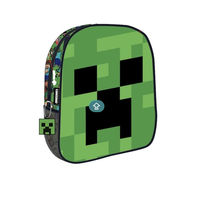 Minecraft Face Kindergartenrucksack für Kinder – 26 x 22 x 9,5 cm