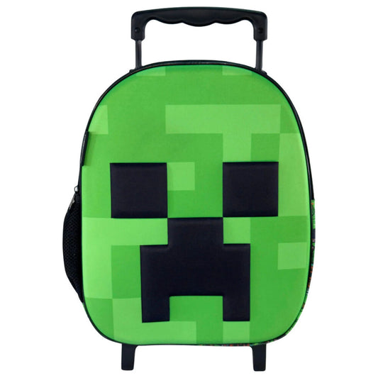 Sac à dos de maternelle roulant Minecraft Face pour enfants – 32 x 26 x 11 cm